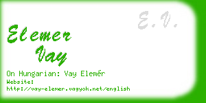 elemer vay business card